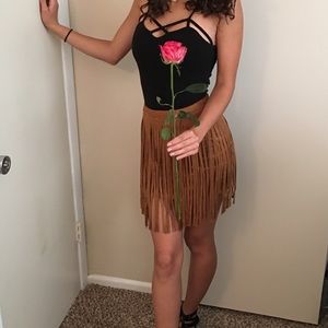 Mini skirt, tan, short